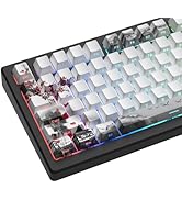Womier PBT Keycaps, Custom White Japanese Keyboard Keycaps 60 65 75 100 Percent, Shine Through Ch...