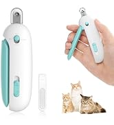 Petgravity Cat Nail Clipper, Adjustable 3-Size Trimming Hole with Hidden Nail File Anti-Splash Cl...
