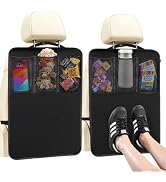 Zecirl Kick Mats Back Seat Protector for Kids - 2 Pack Car Seat Back Cover with 3 Mesh Pockets Ca...