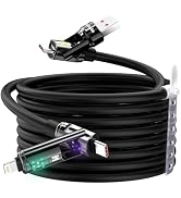 Hichain 100W USB C Cable, 4-in-1 Charging Cable with LED Light Phone Charger Cord, Multi Charger ...