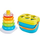 Fisher-Price Infant Toy Set, Baby’s First Blocks (10 Shapes) and Rock-a-Stack Ring Stacking Activ...