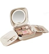 AMIRO M3 Cube Makeup Bag with Lighted Mirror, Stepless Brightness & 3 Color Modes, MagSafe Magnet...