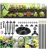 50FT Drip Irrigation System for Starter: Small Garden Quick Connect 1/4" PE Water Tubing Automati...