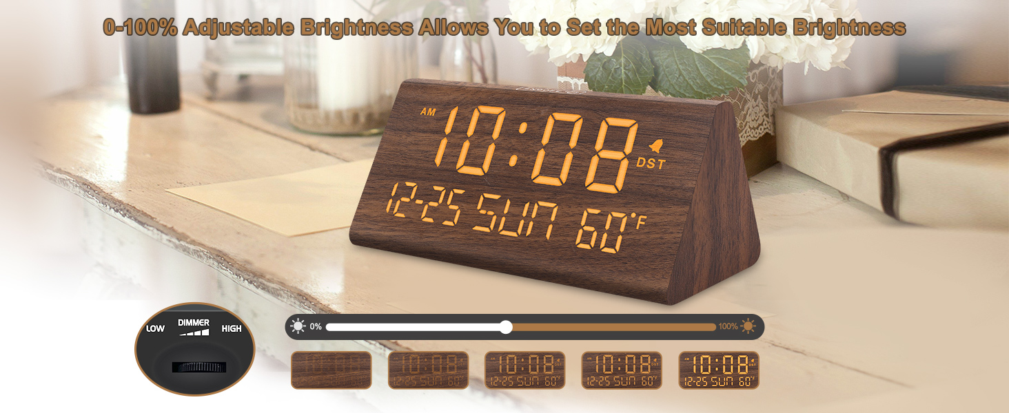 wooden alarm clock