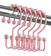 Titanker Shower Curtain Hooks Rings, Rust-Resistant Metal Double Glide Shower Hooks for Bathroom ...