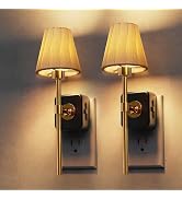 L LOHAS LED Night Lights Plug into Wall, Pleated Fabric Cover Night Light | 2 Pack Dusk to Dawn S...
