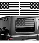VCYOPN 2 PCS Rear Window American Flag Decals, Waterproof Tactical USA Flag Side Window Vinyl Sti...
