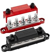 RVBOATPAT 275A Power Distribution Block 12V Bus Bar 5 x 3/8" (M10) Terminal Studs 12 Volt Marine ...