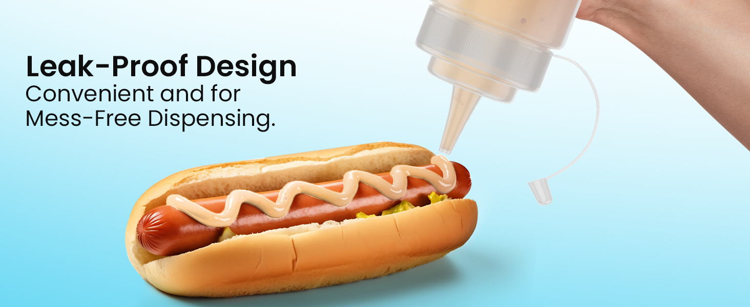 squeeze condiment plastic bottles with nozzle for sauces leak proof durable design easy to clean