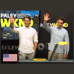 Nick and Carl Rinne at Paley Center in NYC showcasing their newest Pest Control product on stage