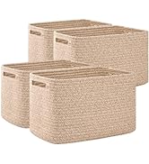 OIAHOMY 4 Pack Storage Baskets for Organizing, Cube Storage Bins for Shelves, Rectangle Storage B...