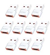 BOMIE USB to USB C Adapter 10 Pack,PD27W/66W/QC100W Fast Charging 480Mbps Data Transfer,Type-c Fe...