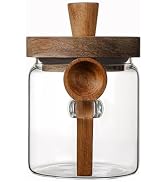 Coriario 13 OZ Glass Jar with Lid and Spoon Airtight Glass Candy Jars Wide Mouth Clear Glass Coff...
