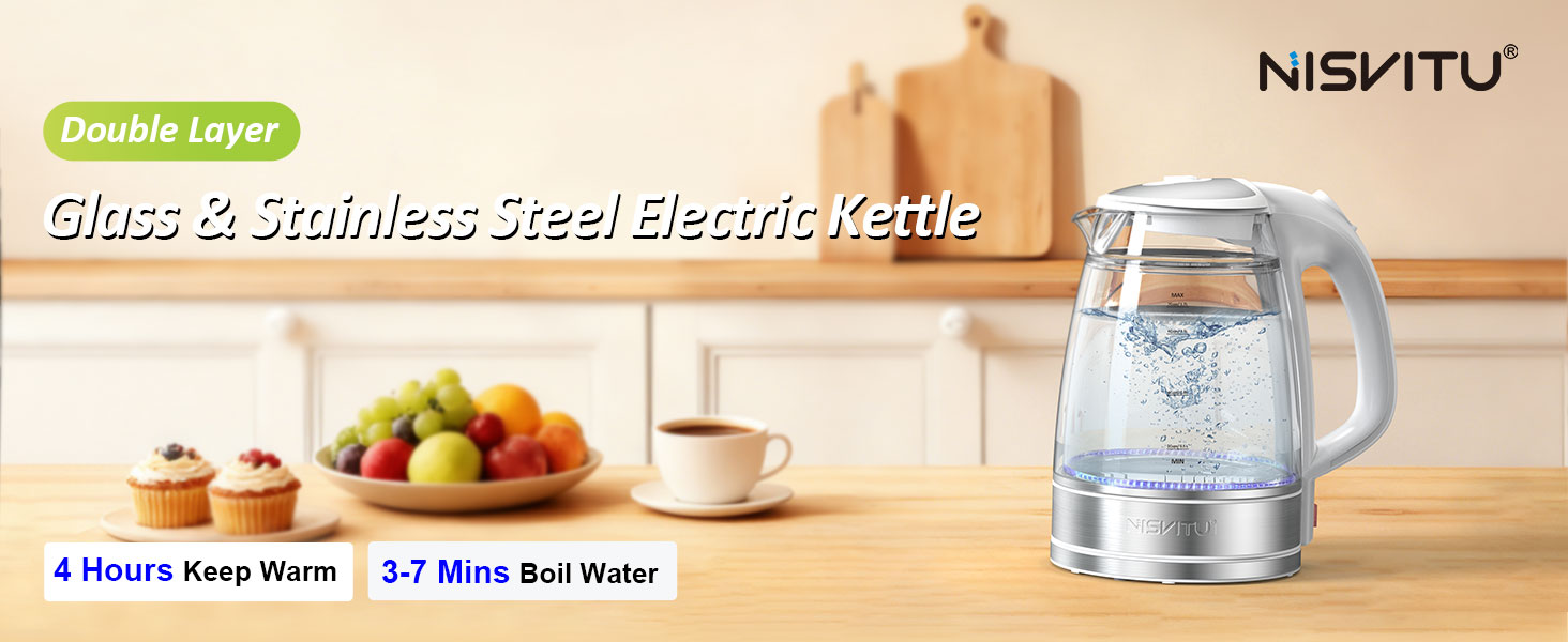 Glass & Satinless steel Electric Kettle