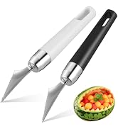 VILLCASE 2pcs Stainless Steel Fruit Carving Knife, V-Shaped Fruit Carving Graver Food Engraving C...