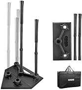 Eastgoing Heavy Duty Double Tube Baseball and Softball Portable Travel Batting Tee. Adjustable 5-...
