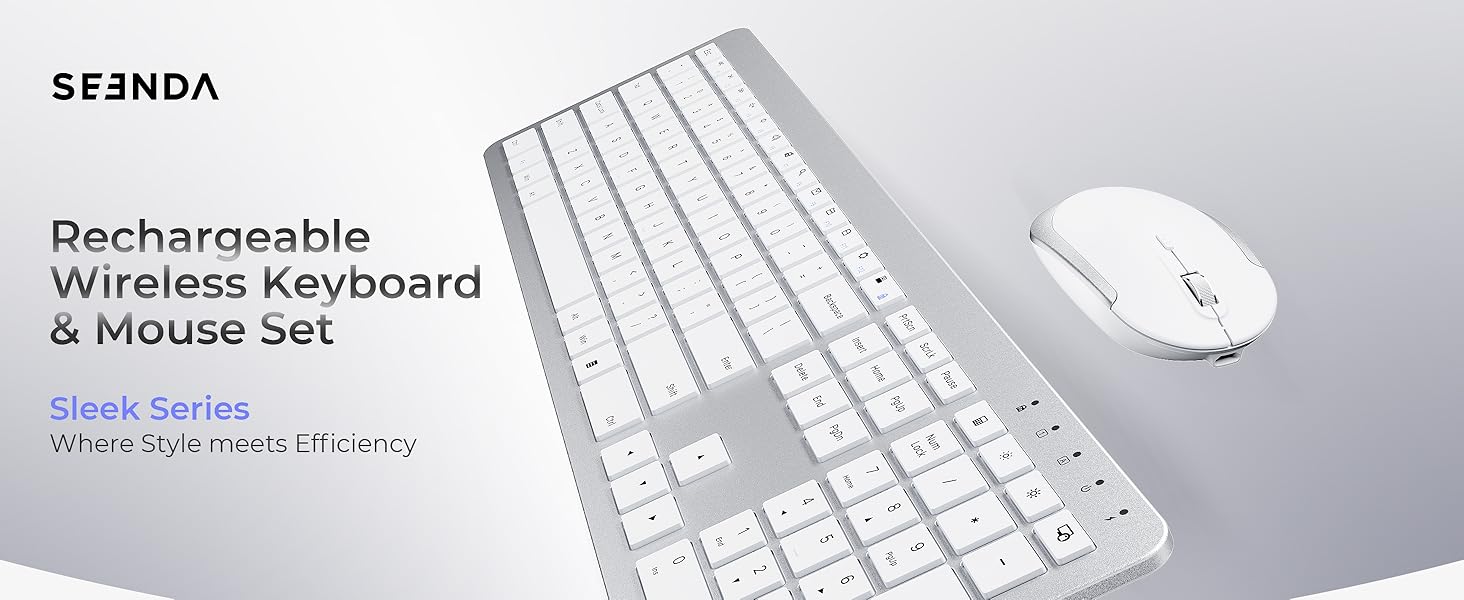 Rechargeable Wireless Keyboard & Mouse Set