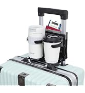 Vigorport Luggage Travel Cup Holder, Folding Drink Caddy for Suitcases - Hold Two Coffee Mugs Tra...
