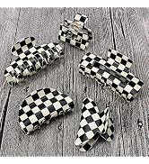 Checkered Hair Clip, Ahoney 5 Pack Large Claw Clips for Thin Hair Thick Hair Barrettes Y2k Access...
