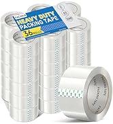 PACKKA Clear Packing Tape, Heavy Duty Packaging Tape Refills 36 Rolls, 2 inch x 65 Yards, Shippin...