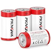 PKNOVA C Batteries 4 Pack, 1.5v LR14 Type C Batteries, Long-Lasting Alkaline C Cell Batteries, Si...