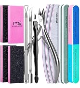 FANDAMEI Cuticle Kit, Nail Prep Kit, Nail Care Kit, Manicure Kit for Women | 14PCS Nail Buffer an...