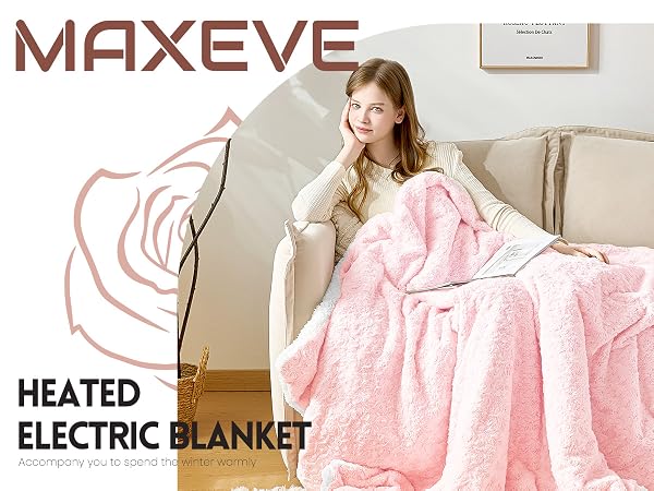 Heated Pink Electric Blanket