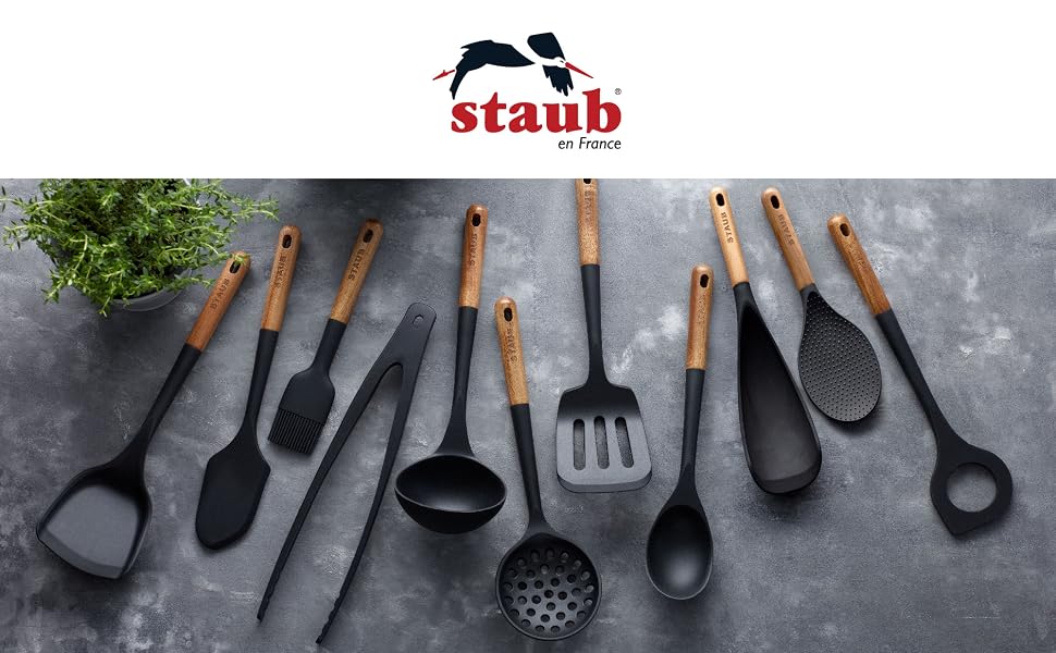 staub, cooking, tools, spatula, ladle