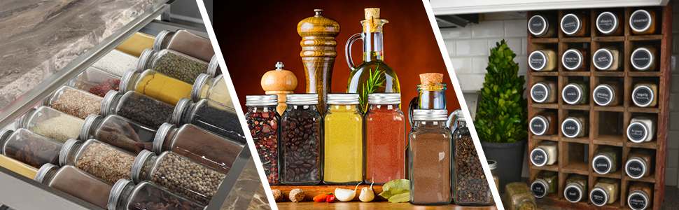 6 oz spice jar with labels