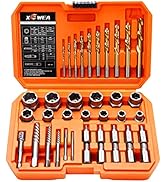 XEWEA 39PCS Screw & Bolt Extractor Set with Left Hand Drill Bit Set, Multi-Spline Easy Out Broken...