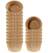 Eoonfirst Natural Mini Cupcake Liners, Food Grade Greaseproof Paper Baking Cups, Non-Stick Muffin...