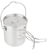 MASTIFF GEARS 304 (18/8) Stainless Steel (FDA Compliant) 50 oz / 1.4 L Camping Kettle/Pot/Cup 3-...