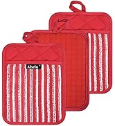 Alselo Silicone Pot Holders Set of 3 Heat Resistant & Non Slip Potholders, Professional Oven Hot ...