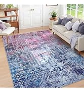 Abstract Washable 6x9 Area Rugs for Living Room,Large Area Rug for Bedroom Girls,Colorful Dining ...