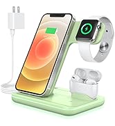 WAITIEE Wireless Charger 3 in 1, 15W Fast Charging Station for Apple Watch 9/8/Ultra 2/Ultra/SE/7...