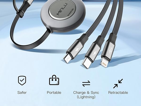 3 in 2 iphone charging cable