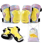 UTEBIT Skateboard Kids Knee Pads Elbow Pads Wrist Guards Set for 2-8 Years, Child Protective Gear...