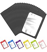 100 Pieces Resealable Mylar Bags with Ziplock and Clear Window Smell Proof Bags Packaging Bags Fo...
