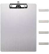 Banjiang Stainless Steel Magnetic Clipboards,Metal Clipboard with 304 Low Profile Clip,Black Boar...