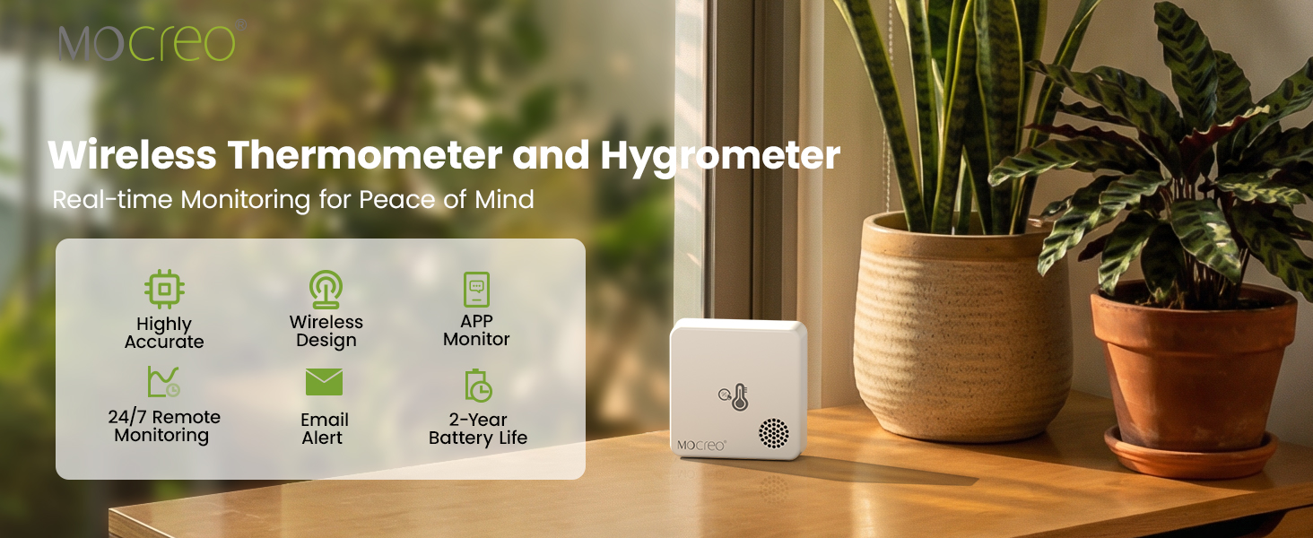 Wireless Thermometer and Hygrometer Kit Real-time Monitoring for Peace of Mind