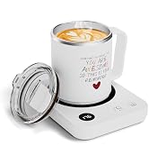 Coffee Cup Warmer Set for Desk,Self Heating Cup,Ember Mug,Self-Shut Off 36w Heated Coffee Mug The...