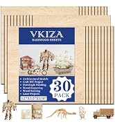 30 Pack Basswood Sheets 12"x12"x1/8", 3mm Basswood for Laser Cutting, Thin Plywood Board Unfinish...