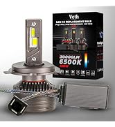 Veth H101 PRO H4 Light Replacement Bulb, 130W 30000 Lumens, 6500K Cool White, Replaces Any H4 Bul...