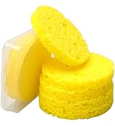 Ocim 15Pcs Facial Sponges Compressed,Face Sponges for Cleansing and Exfoliating with Case,Yellow