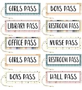 10PCS Boho Hall Pass Magnetic Rainbow Classroom Passes Waterproof Reusable Pass Card Set Unbreaka...