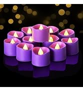 Raycare Purple Battery Operated Tea Lights, 200+Hour Electric Flickering Flameless Candles, Reali...