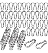 100Pcs 2.4" Carabiner Clip Spring Snap Hook, M6 2-3/8 Inch Heavy Duty Galvanized Steel Spring Sna...