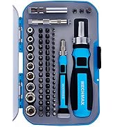 68 Piece MECHMAX Ratcheting Screwdriver Bits & Socket Set, Magnetic Bits with Storage Case for Ho...