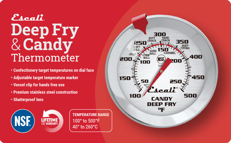 Escali Deep Fry Candy Thermometer Dial Face