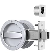 AST Round Pocket Door Lock with Edge Pull, Sturdy Privacy Bifold and Cavity Sliding Door Lock wit...